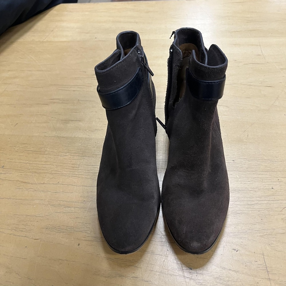 Coach Boots Womens Size 5.5 Brown Patricia Suede Ankle Booties Block Heel‎